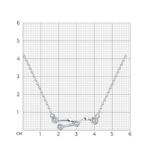 Колье из серебра с фианитами из серебро — вид 5