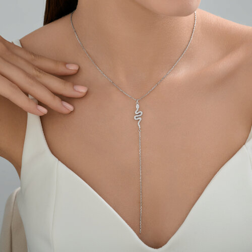 Колье из серебра с фианитами из серебро — вид 3