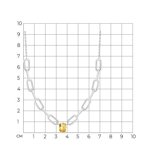 Колье из серебра с фианитом из серебро — вид 4