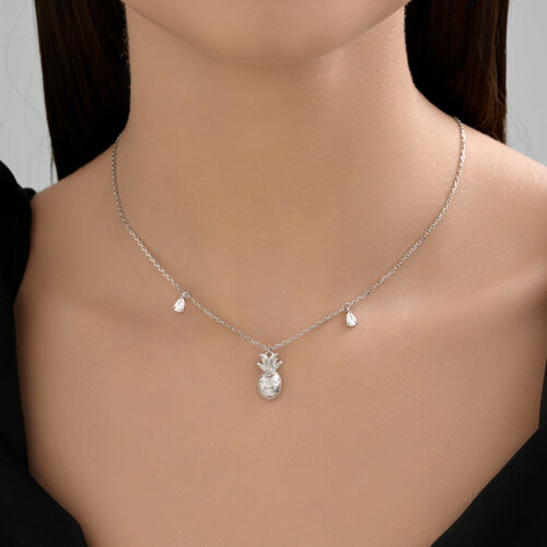 Колье из серебра с фианитами из серебро — вид 3