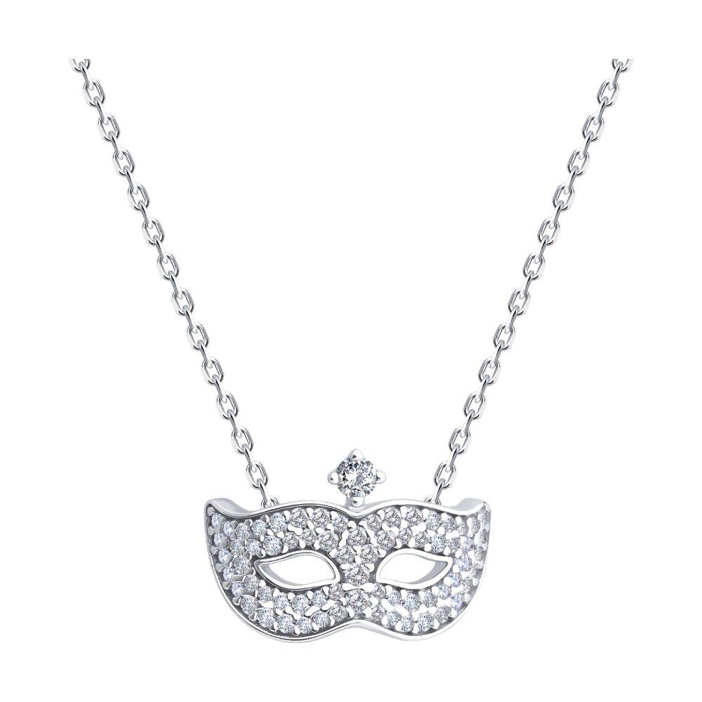 Колье из серебра с фианитами - видео на модели