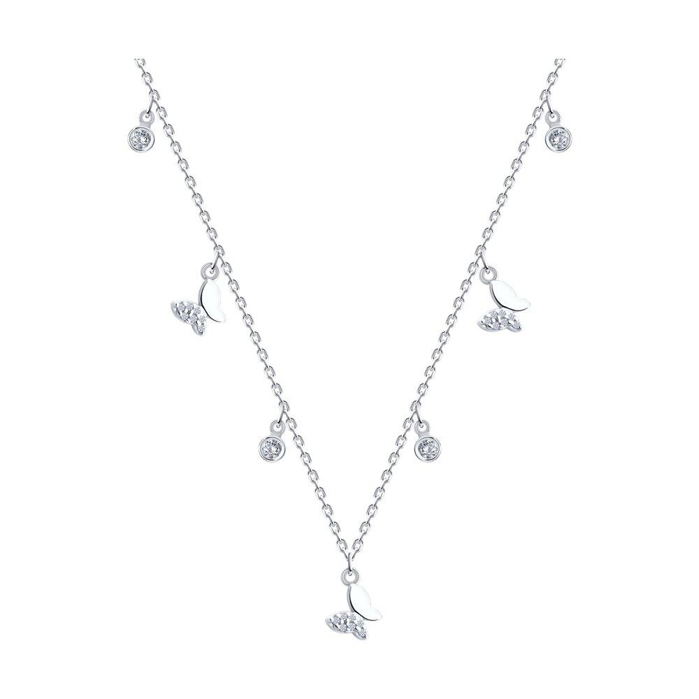 Колье из серебра с фианитами - видео на модели