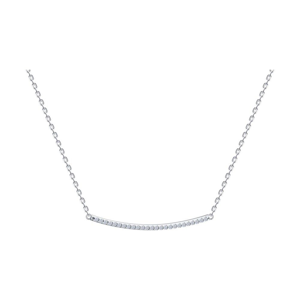 Колье из серебра с фианитами - видео на модели