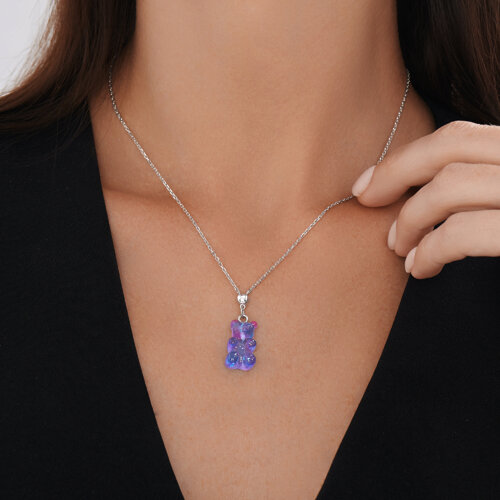 Колье из серебра со смолой из серебро — вид 3