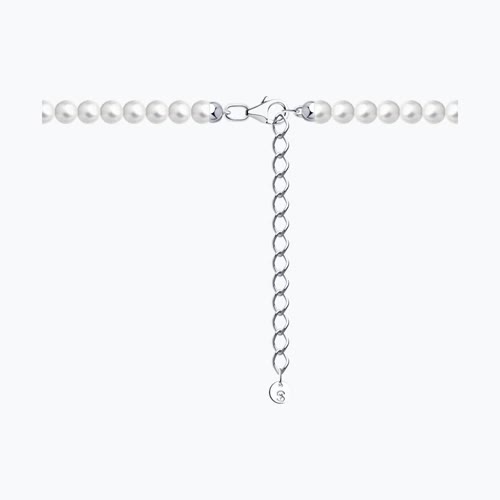 Колье из серебра с синтетическим жемчугом и фианитами из серебро — вид 2