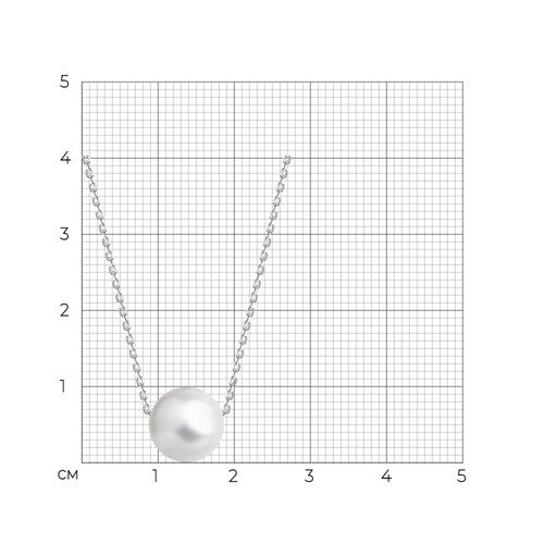 Колье из серебра с синтетическим жемчугом из серебро — вид 4