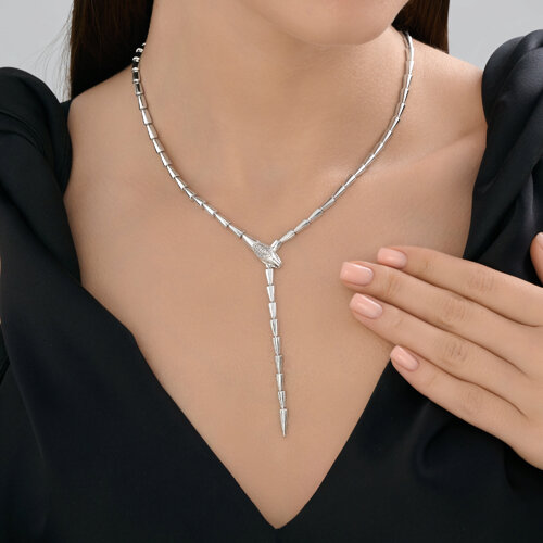 Колье из серебра с фианитами из серебро — вид 4