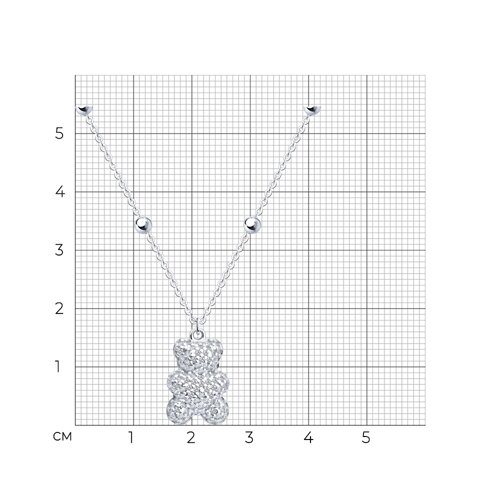 Колье из серебра с фианитами из серебро — вид 6