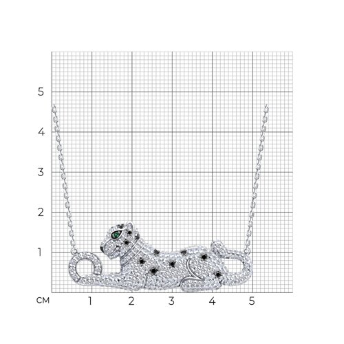 Колье из серебра с фианитами и эмалью из серебро — вид 5