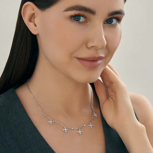 Колье из серебра с фианитами из серебро — вид 4