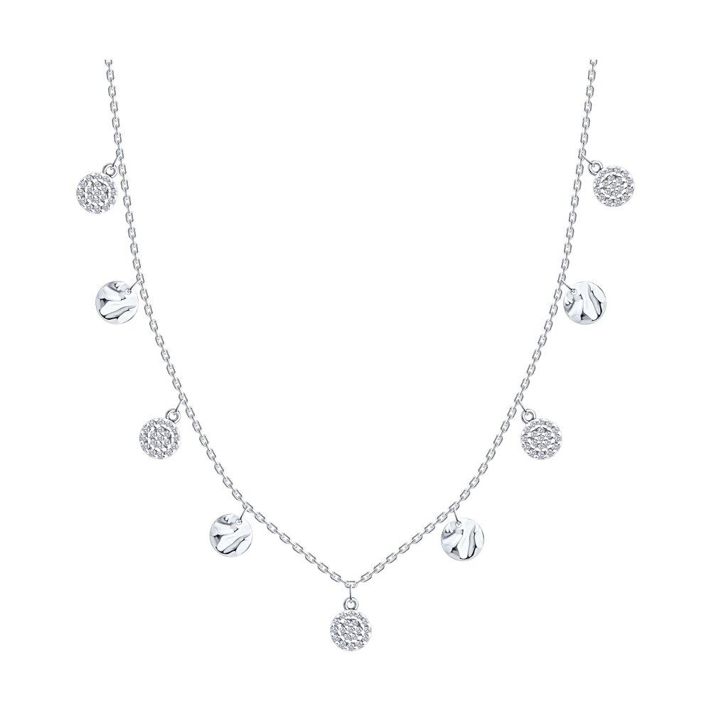 Колье из серебра с фианитами - видео на модели