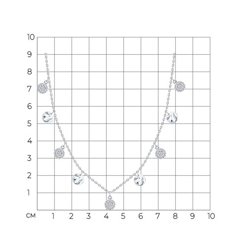 Колье из серебра с фианитами из серебро — вид 5
