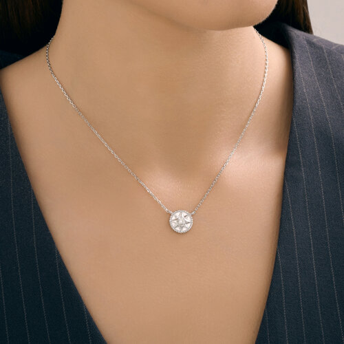 Колье из серебра с фианитом и эмалью из серебро — вид 3