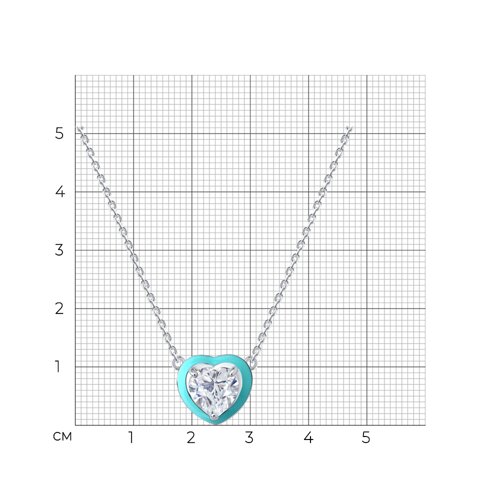 Колье из серебра с фианитом и эмалью из серебро — вид 4