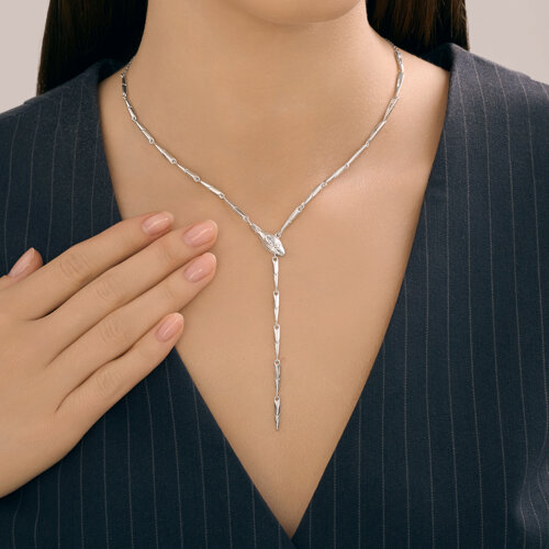 Колье из серебра с фианитом из серебро — вид 3