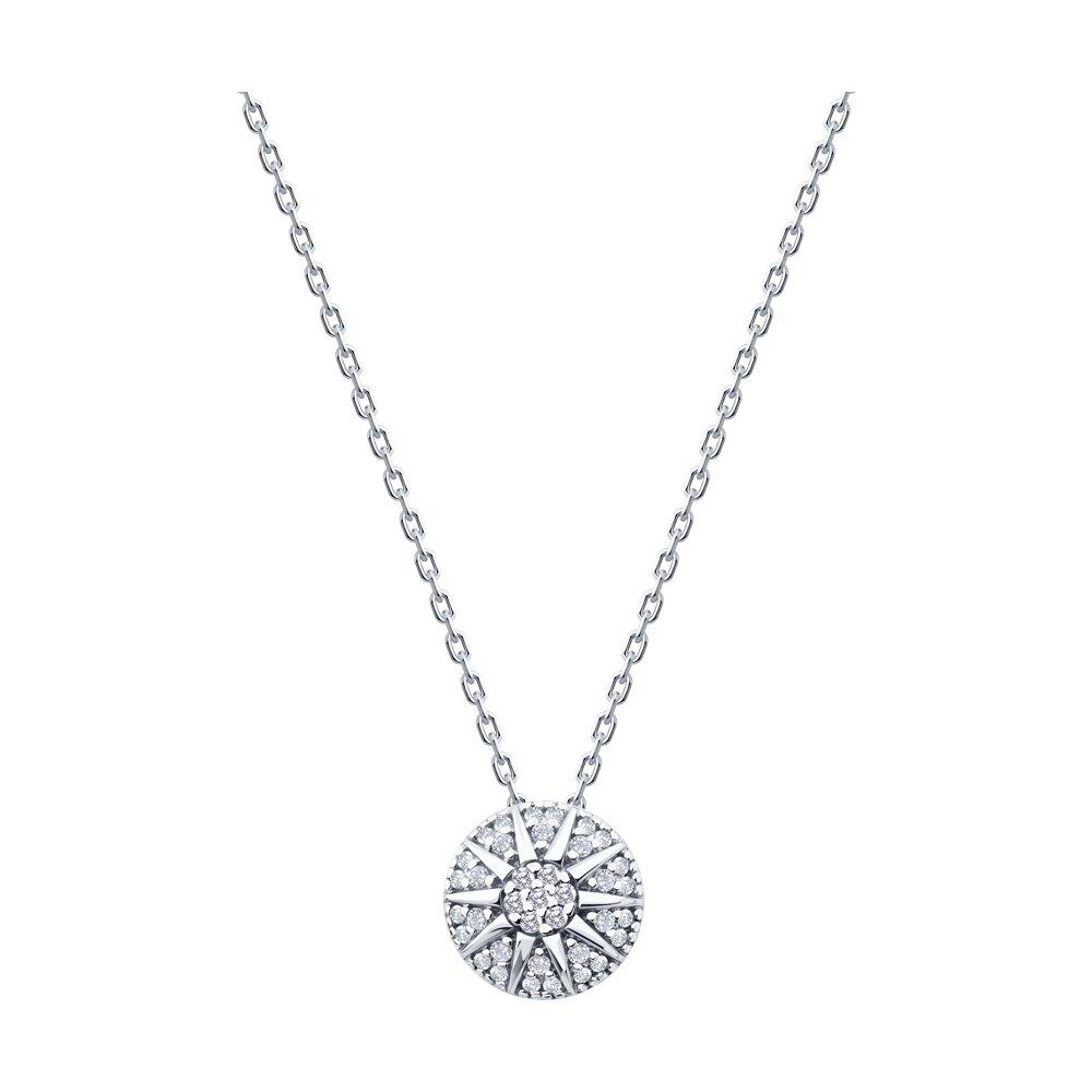 Колье из серебра с фианитами - видео на модели