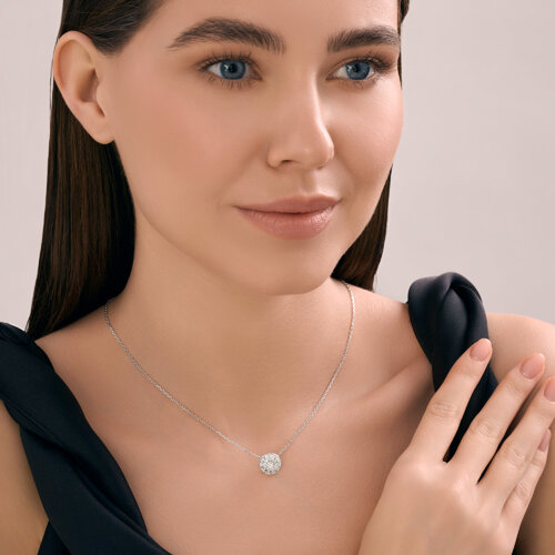 Колье из серебра с фианитами из серебро — вид 4