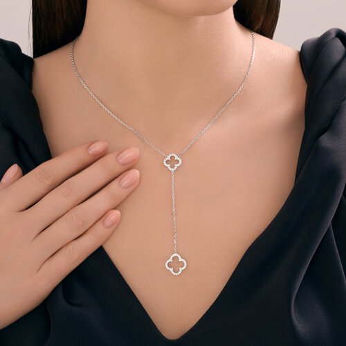 Колье из серебра с фианитами из серебро — вид 3