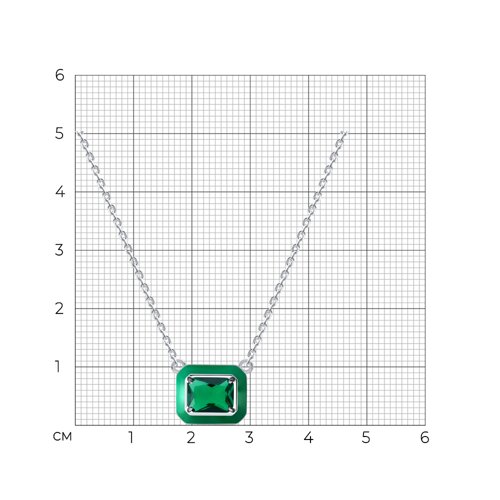 Колье из серебра с фианитом и эмалью из серебро — вид 5