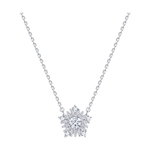 Колье из серебра с фианитами - видео на модели