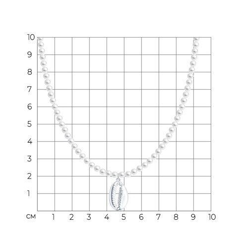 Колье из серебра с синтетическим жемчугом из серебро — вид 5