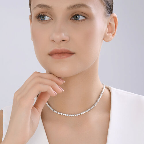 Колье из серебра с фианитами из серебро — вид 4