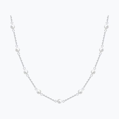 Колье из серебра с синтетическим жемчугом - видео на модели