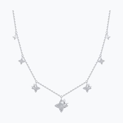 Колье из серебра с фианитами - видео на модели