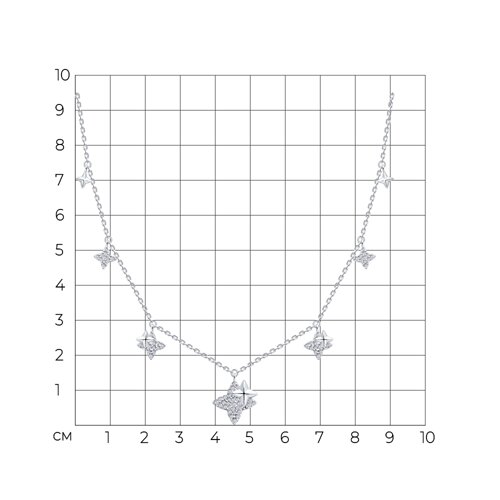 Колье из серебра с фианитами из серебро — вид 4