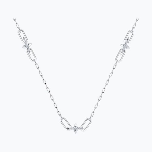 Колье из серебра с фианитами - видео на модели