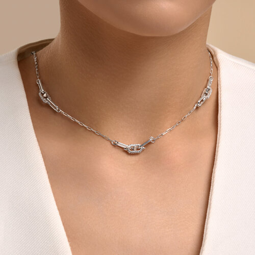 Колье из серебра с фианитами из серебро — вид 3