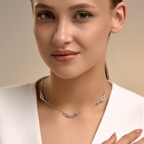 Колье из серебра с фианитами из серебро — вид 4