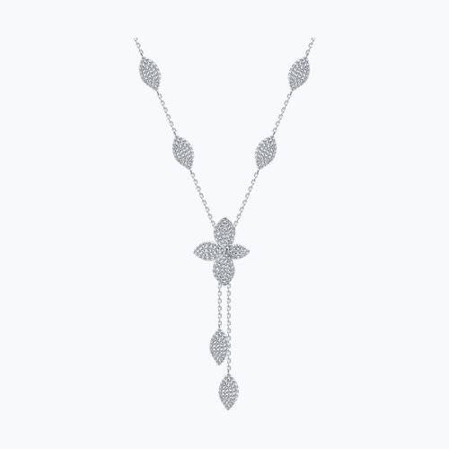 Колье из серебра с фианитами - видео на модели