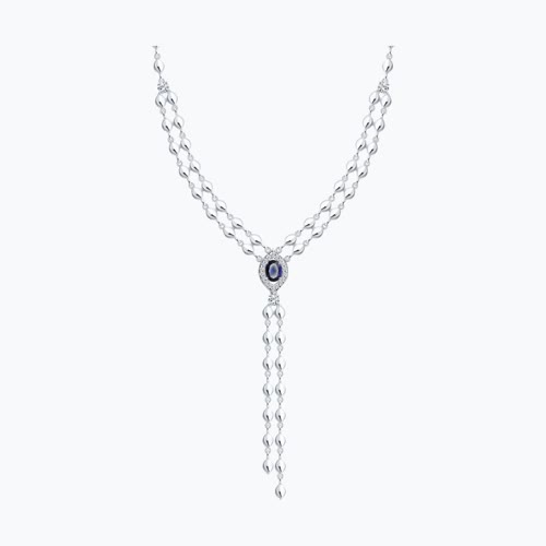 Колье из серебра с фианитами - видео на модели