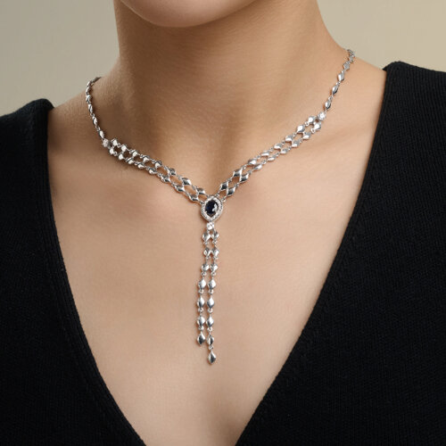 Колье из серебра с фианитами из серебро — вид 4