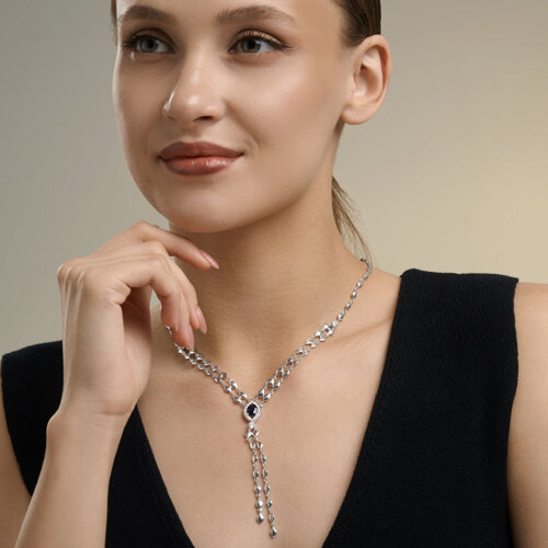 Колье из серебра с фианитами из серебро — вид 5