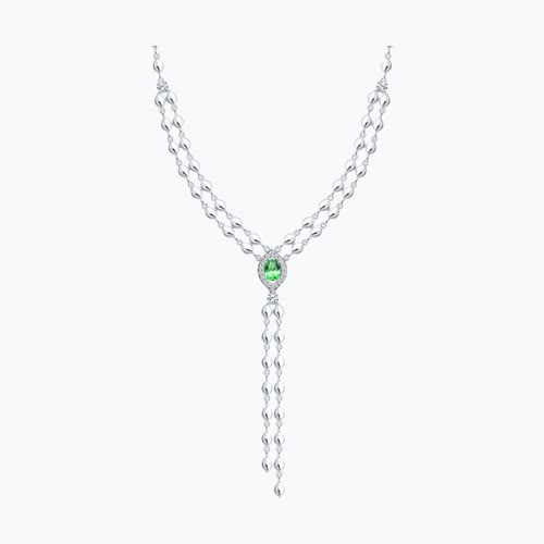 Колье из серебра с фианитами - видео на модели