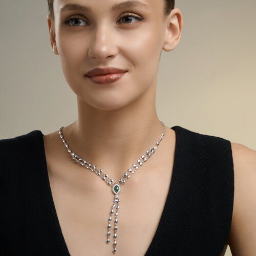 Колье из серебра с фианитами из серебро — вид 5