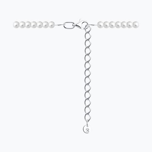 Колье-сотуар из серебра с синтетическим жемчугом из серебро — вид 2