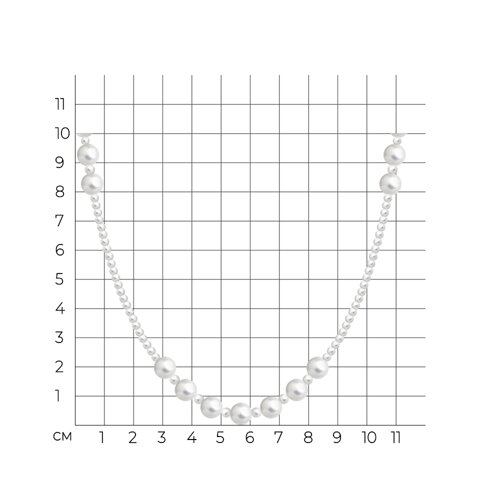 Колье-сотуар из серебра с синтетическим жемчугом из серебро — вид 5