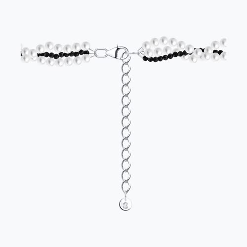 Колье из серебра с шпинелью и синтетическим жемчугом из серебро — вид 2