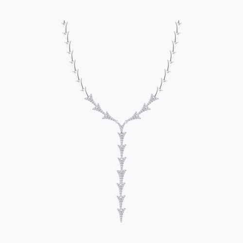 Колье из серебра с фианитами - видео на модели