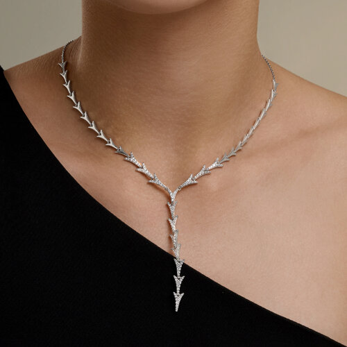 Колье из серебра с фианитами из серебро — вид 4