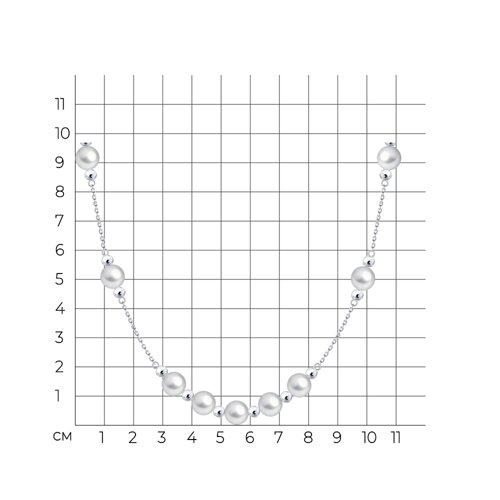 Колье из серебра с синтетическим жемчугом из серебро — вид 6