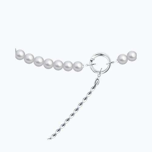 Колье сотуар из серебра с синтетическим жемчугом из серебро — вид 2