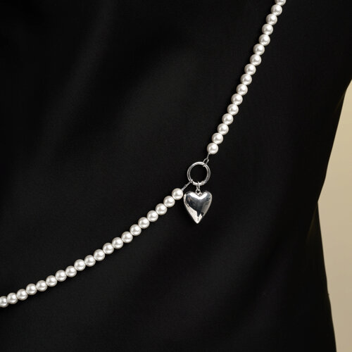 Колье сотуар из серебра с синтетическим жемчугом из серебро — вид 5