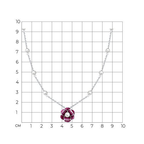 Колье из серебра с синтетическим жемчугом из серебро — вид 6