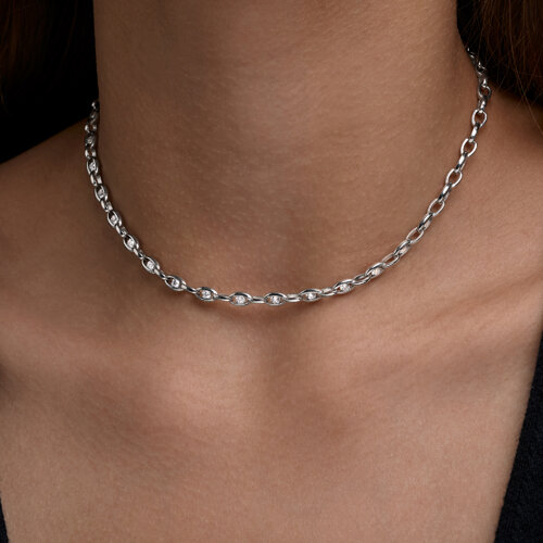 Колье из серебра с фианитами из серебро — вид 3