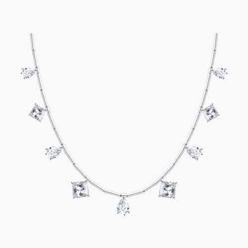 Колье из серебра с фианитами - видео на модели