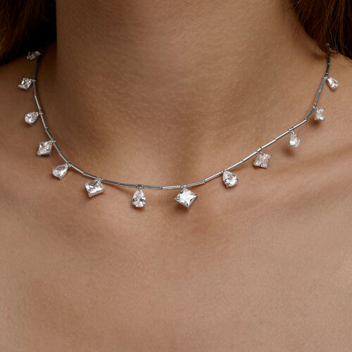 Колье из серебра с фианитами из серебро — вид 4